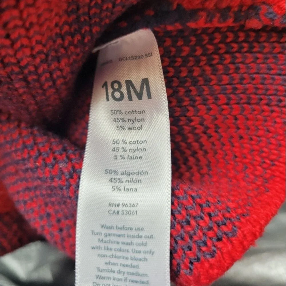 OshKosh B'Gosh Wool Blend Plaid Jacket Toggle Red Blue Size 18 Months Unisex